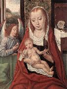 Master of the Saint Ursula Legend Virgin and Child with an Angel oil painting on canvas